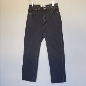 Abercrombie & Fitch Curve Love The Ankle Straight Ultra High Rise Jeans Black 26